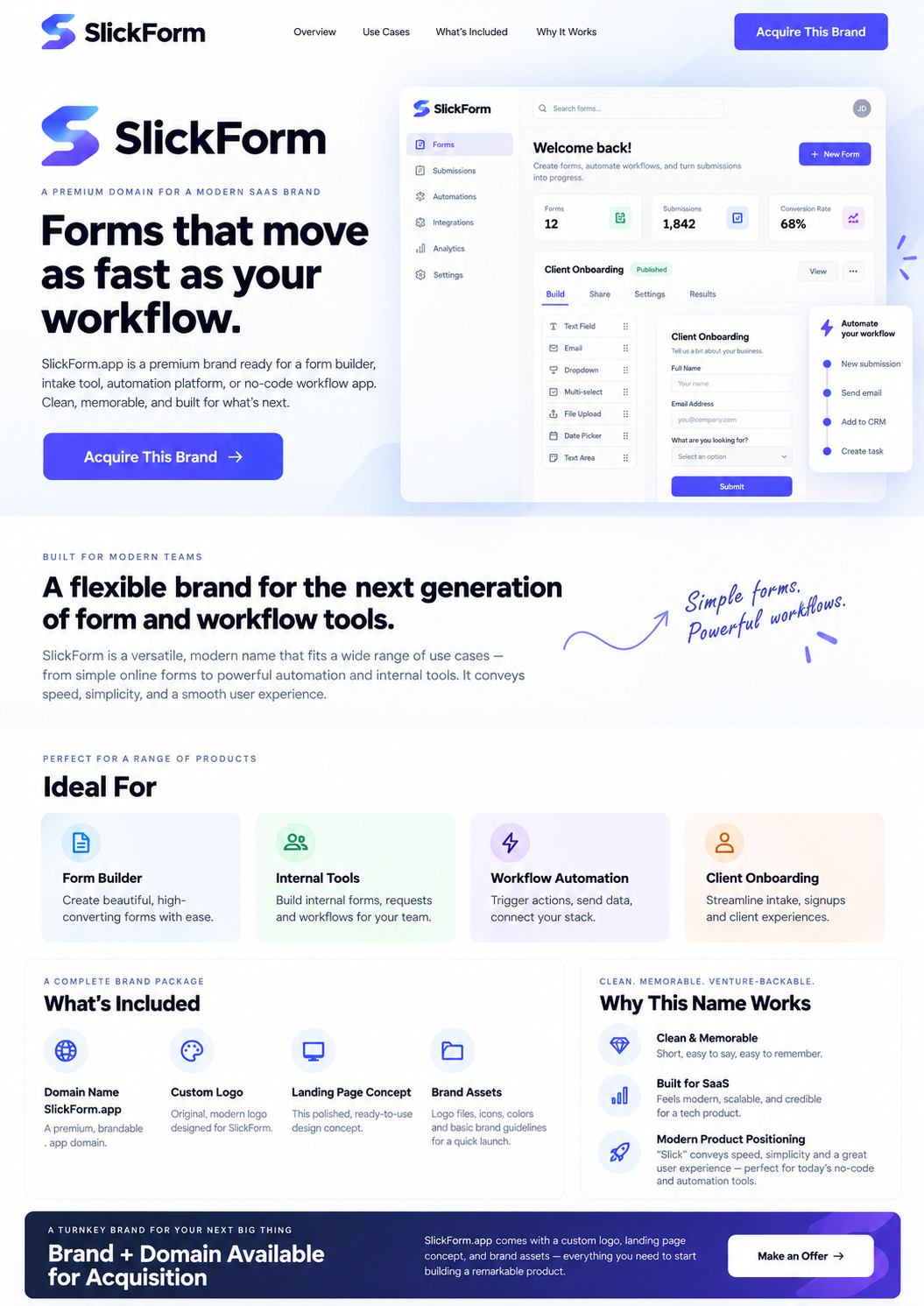 SlickForm landing page preview